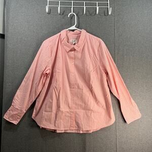 Candace Cameron Bure Petite Hi-Low Boyfriend Shirt Blossom Stripe Petite Medium